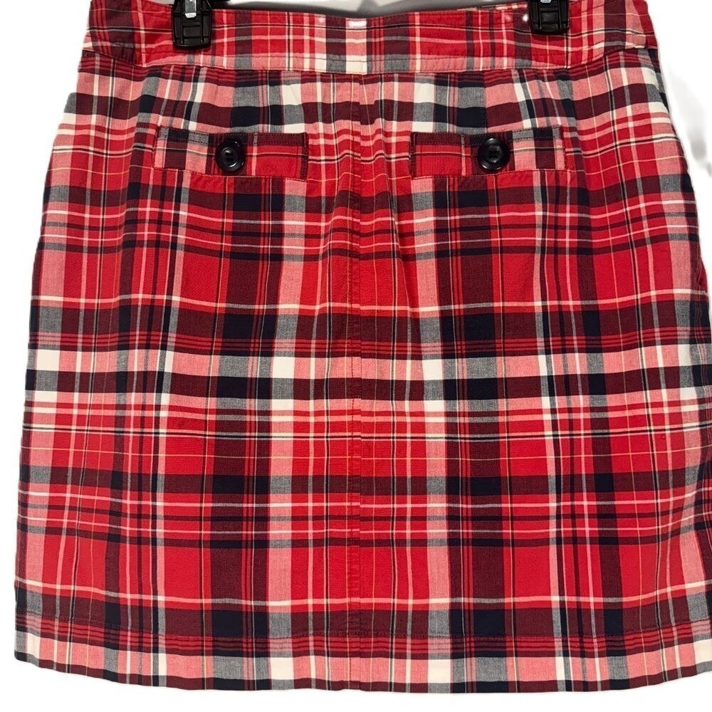 Christopher & Banks Red Plaid Skort Size 12 Stretch Pull-On Golf Preppy Classic - Picture 3 of 8